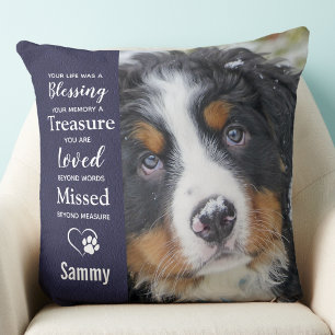 Personalised Dog Pet Memorial Pet Loss 2 Photo Cushion
