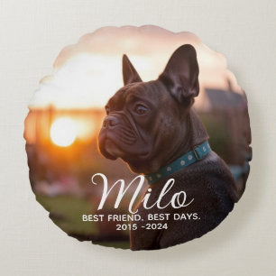 Personalised Dog Pet Memorial Round Cushion