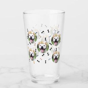 Personalised Dog Pet Photo Collage Glass Cup