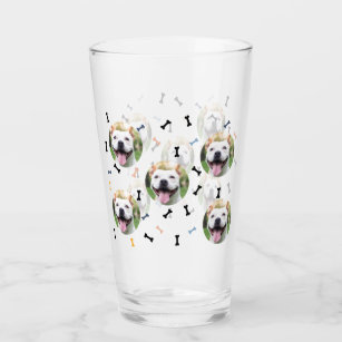 Personalised Dog Pet Photo Collage Glass Cup