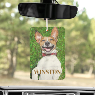 Personalised Dog Photo And Name Car  Air Freshener