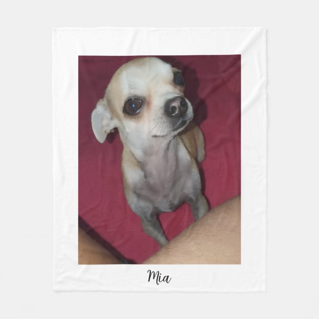 Personalised Dog Photo And Name Custom  Fleece Blanket (Front)