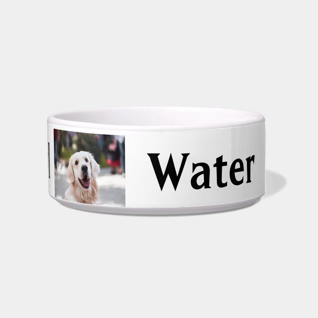 Personalised dog photo and name food or water bowl (Right)
