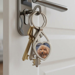 Personalised Dog Photo and Name Key Ring