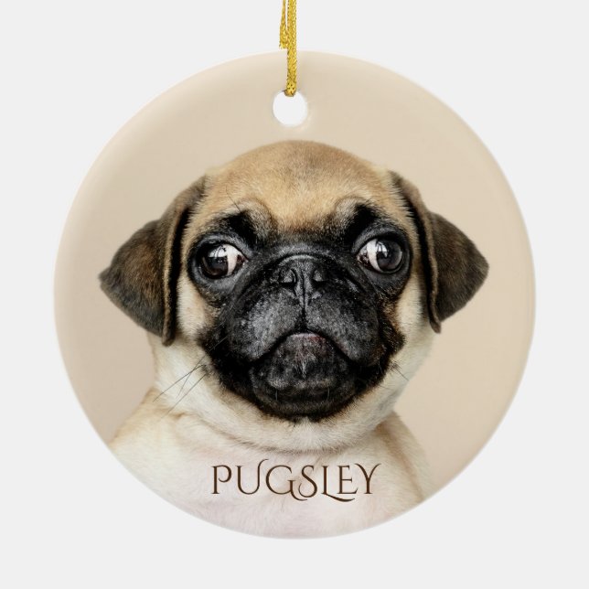 Personalised Dog Photo Christmas Tree Ceramic Tree Decoration (Back)