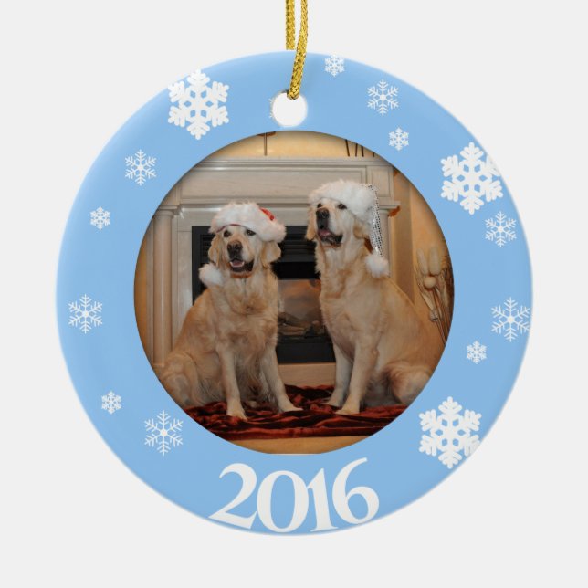Personalised Dog Photo Christmas Tree Ornament (Front)