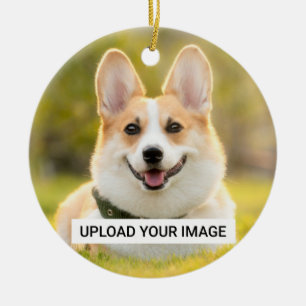 Personalised Dog Photo Classic Ceramic Tree Decoration