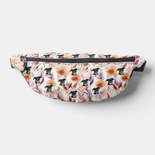Personalised Dog Photo Dried Flowers Pattern Bum Bags