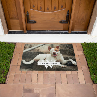 Personalised Dog Photo Family name Doormat