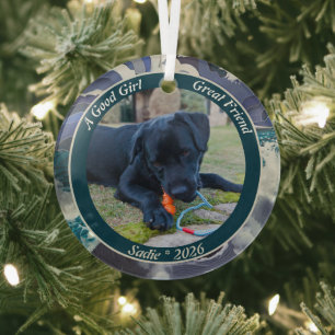 Personalised Dog Photo Glass Tree Decoration