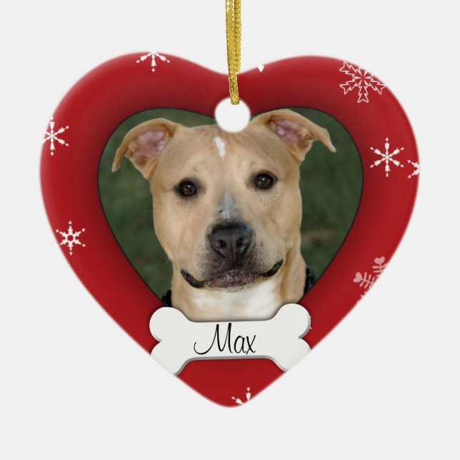 Personalised Dog Photo Holiday Ornament (Front)