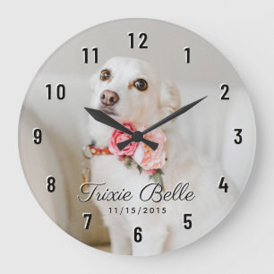 Personalised Dog Photo Large Clock