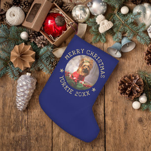 Personalised Dog Photo Merry Christmas Cute Pet Small Christmas Stocking
