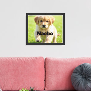 Personalised Dog Photo & Name Portrait Pillow Canvas Print