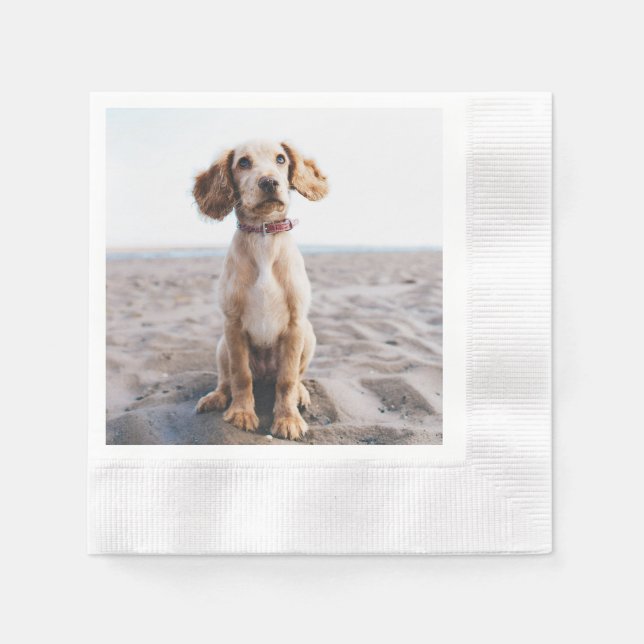 Personalised Dog Photo Napkin Gift for Dog Lover (Front)