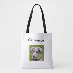 Personalised Dog Photo Paw Print Tote Bag