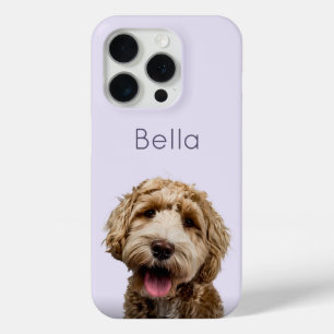 Personalised Dog Photo Phone with Custom Pet Name iPhone 15 Pro Case