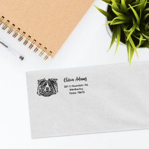 Personalised Dog Photo Return Address Rubber Stamp