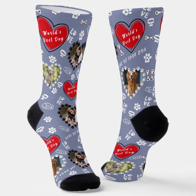Personalised Dog Photo Socks | Custom Dog Socks (Angled)