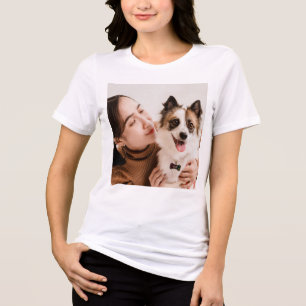 Personalised Dog Photo T-Shirt Tri-Blend Shirt