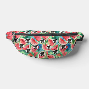 Personalised Dog Photo Watermelon Pattern Bum Bags