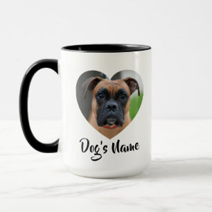 Personalised Dog Photo with Heart Design Mug