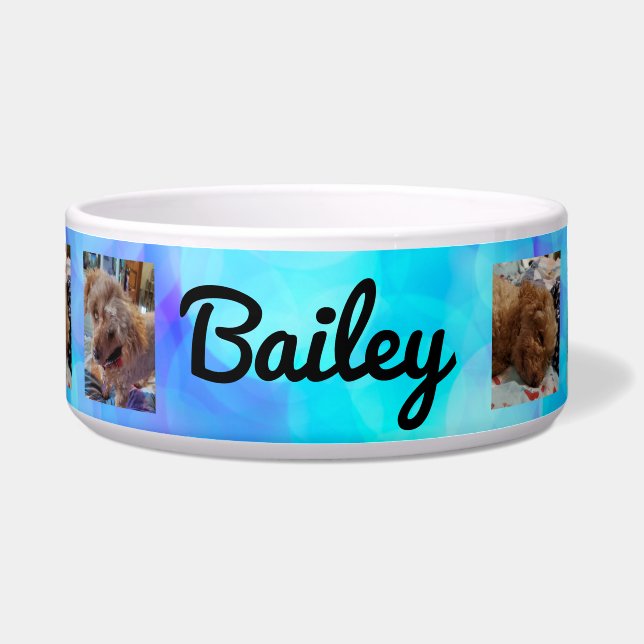 Personalised dog Photos and  Name Blue (Front)