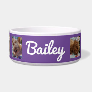 Personalised dog Photos and Name Purple