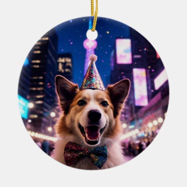 Personalised Dog Picture Christmas Ornament (Front)