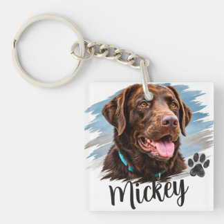 Personalised Dog Portrait Key Ring