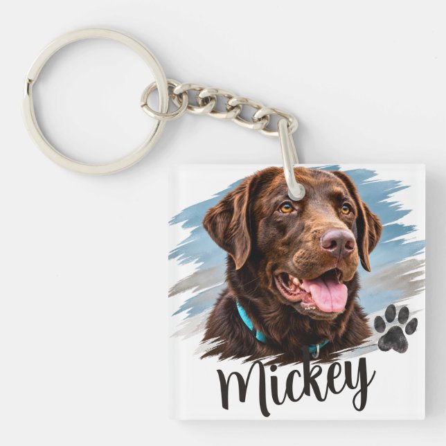 Personalised Dog Portrait Key Ring (Front)