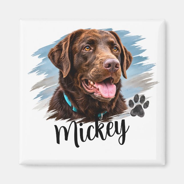Personalised Dog Portrait Magnet (Front)