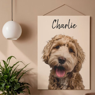 Personalised Dog Portrait with Custom Name Poster