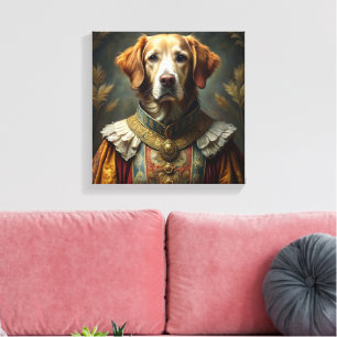 Personalised Dog Portrait: Your Dog as a Knight Canvas Print