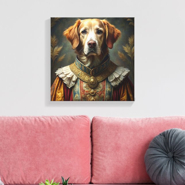 Personalised Dog Portrait: Your Dog as a Knight  Canvas Print (Insitu(LivingRoom))