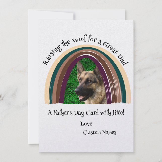 Personalised Dog Quote Pet Photo Father's Day Card (Front)