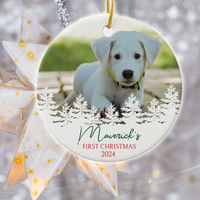Personalised Dog´s First Christmas  Ceramic Tree Decoration (Creator Uploaded)
