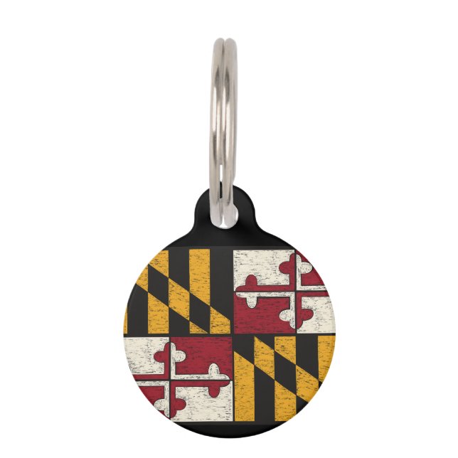 Personalised Dog Tag Pet Tag Maryland State Flag  (Front)