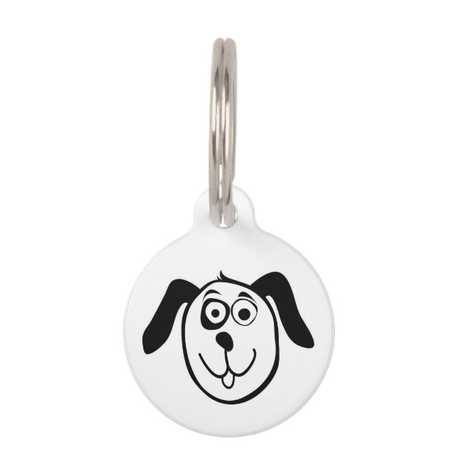 Personalised dog tag with cute cartoon design (Front)