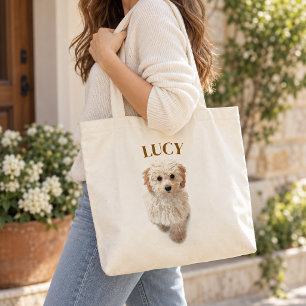 Personalised Dog Tote Bag – Custom Photo & Name