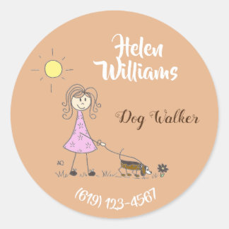 Personalised dog walker business stickers