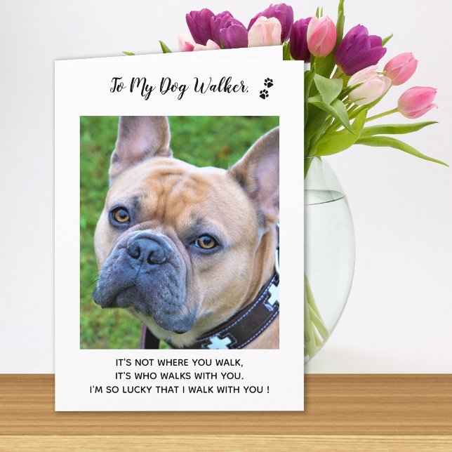  Personalised Dog Walker Pet Care Pet Photo  Thank Thank You Card (Creator Uploaded)