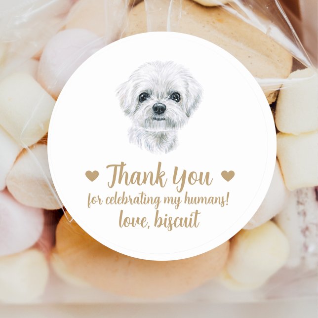 Personalised Dog Wedding Favour Stickers (Creator Uploaded)