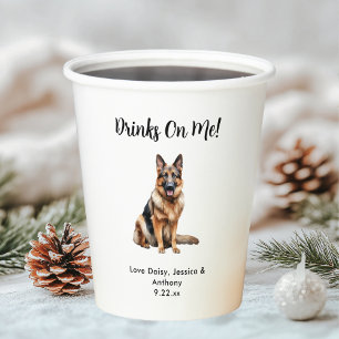 Personalised Dog Wedding Paper Cups