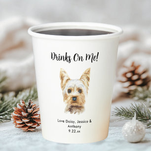 Personalised Dog Wedding Paper Cups