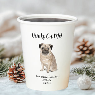 Personalised Dog Wedding Paper Cups