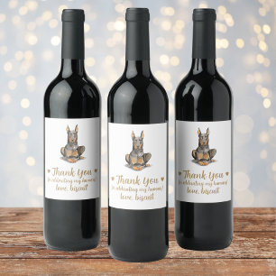 Personalised Dog Wedding Wine Label