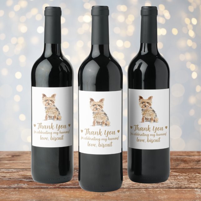 Personalised Dog Wedding Wine Label (Creator Uploaded)