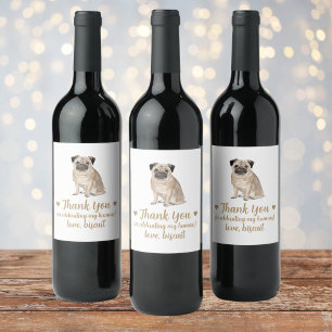 Personalised Dog Wedding Wine Label
