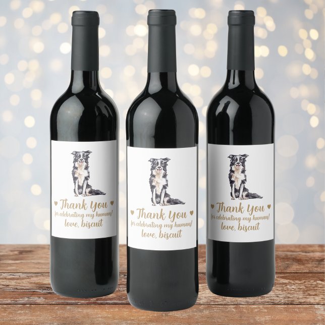 Personalised Dog Wedding Wine Label (Creator Uploaded)